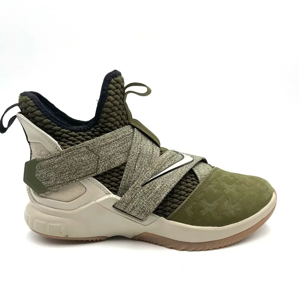 NIKE LeBron Soldier XII EP Olive Canvas High Cut A02609-300 size 7.5 basketball